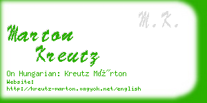 marton kreutz business card